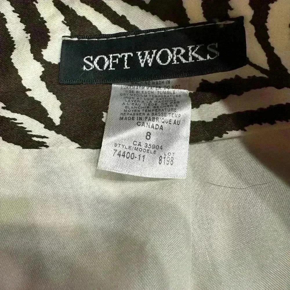 Soft Works Zebra Print Pencil Skirt Brown Cream Stretch Midi Chic Classy Slim 8 - Picture 16 of 16